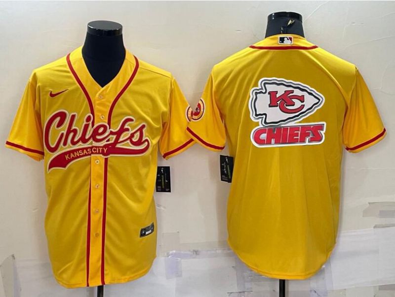 Men Kansas City Chiefs Blank Yellow 2022 Nike Co branded NFL Jerseys1->kansas city chiefs->NFL Jersey